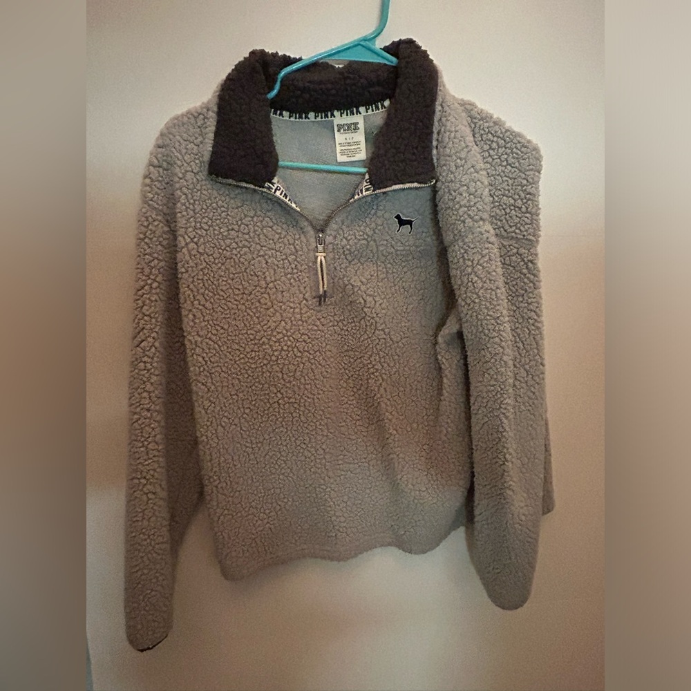 PINK Sherpa quarter zip